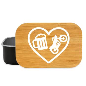 Heart Motorbike Bier - Lunch Box - Schwarz - Vorne