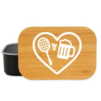Heart Badminton Beer - Lunch Box - Schwarz - Vorne