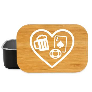 Bière au poker cœur - Boîte à goûter - noir - Devant