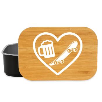 Heart Skateboard Bier - Lunch Box - Schwarz - Vorne