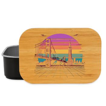 Rainbow Bridge Neon Skyline San Francisco - Boîte à goûter - noir - Devant