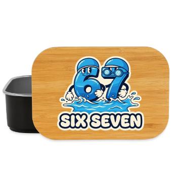 67 Meme Sechs Sieben Schwimmen Lustig Geschenk - Lunch Box - Schwarz - Vorne