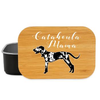 Catahoula Mama Funny Leopard Dog Owner Mom Gift - Lunch Box - black - Front