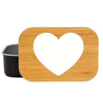 Cadeau de la Saint-Valentin à cœur blanc - Boîte à goûter - noir - Devant