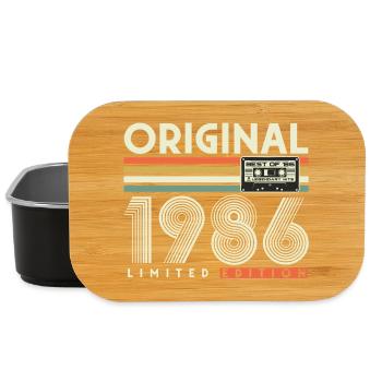 1986 Vintage 40th Birthday Gift Retro - Lunch Box - black - Front