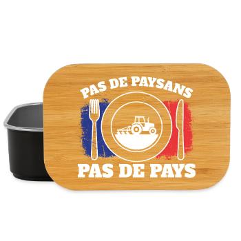 Paysan Français Agriculture France - Boîte à goûter - noir - Devant