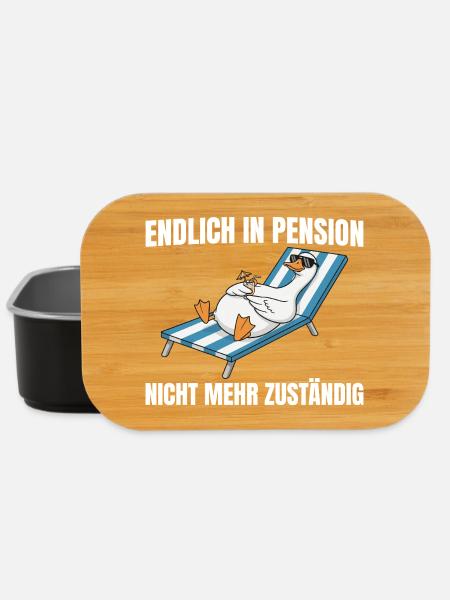 Pensionär Gans - Nicht mehr zuständig Pension - Lunch Box - Schwarz