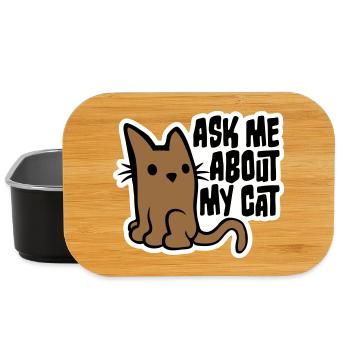 Demandez-moi pour mon chat Chat Amour des animaux Animaux - Boîte à goûter - noir - Devant