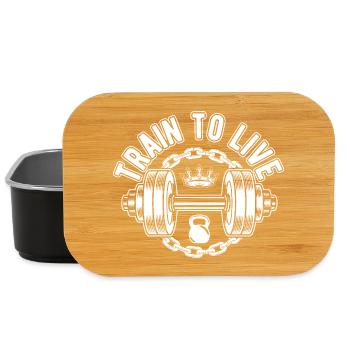 Powerlifting Bodybuilder Train To Live Gym - Lunch Box - black - Front
