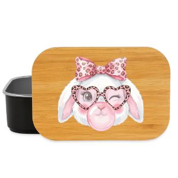 Leopardgläser Ostern Häschen mit Rosa Schleife - Lunch Box - Schwarz - Vorne