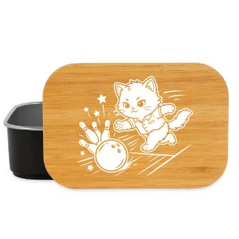 Bowling Kawaii Katze - Lunch Box - Schwarz - Vorne