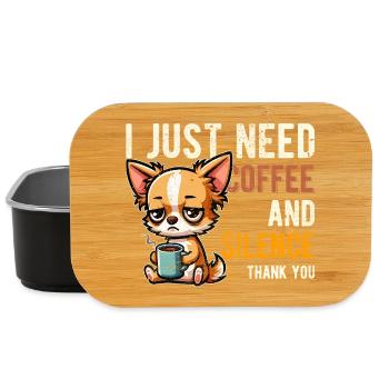 Ich brauche einfach Kaffee und Stille. Chihuahua, witzig. - Lunch Box - Schwarz - Vorne