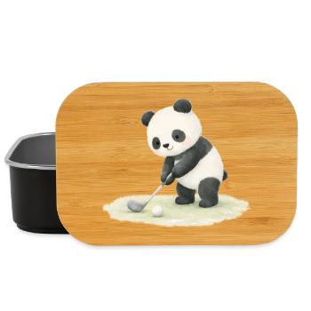 Panda spielt Golf Illustration  - Lunch Box - Schwarz - Vorne