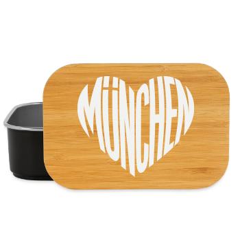 Munich Heart Silhouette - Design Color Variable - Lunch Box - black - Front