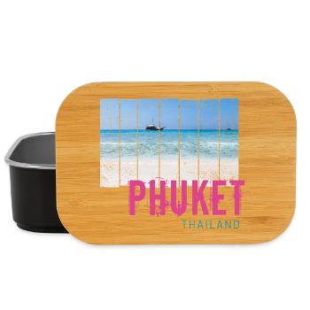 Phuket in Thailand Vintage Beach Holiday Souvenir - Lunch Box - black - Front