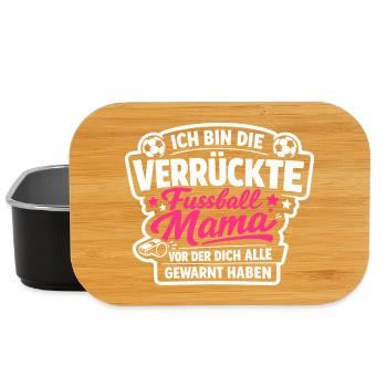 Die Verrückte Fußball Mama lustig - Lunch Box - Schwarz - Vorne