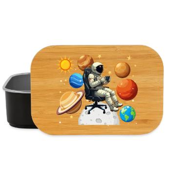 Astronaut Gaming Gaming Space Gamer - Lunch Box - black - Front