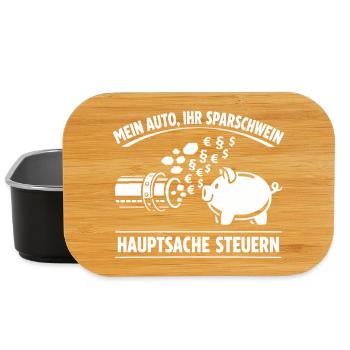 Mein Auto Ihr Sparschwein, Hauptsache Steuern - Lunch Box - Schwarz - Vorne