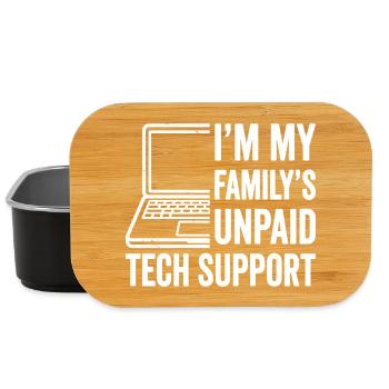 Family's Unpaid Tech Support Humor Design - Lunch Box - black - Front