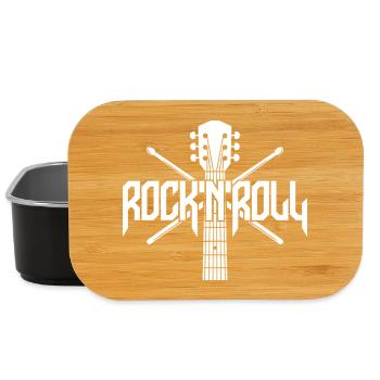 Rock 'N' Roll Logo with Guitar and Drumsticks - Lunch Box - black - Front