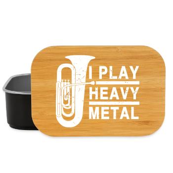 Tuba, heavy metal, musique de cuivres, drôle de disant Tuba - Boîte à goûter - noir - Devant