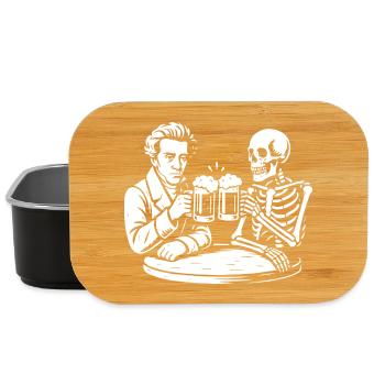 Soren Kierkegaard trinkt Bier mit Skelett - Lunch Box - Schwarz - Vorne