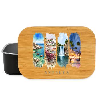 Antalya Design – Motif des vacances d’été en Turquie - Boîte à goûter - noir - Devant