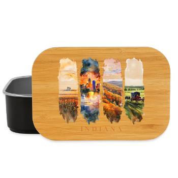 Indiana Urlaub Travel – Heartland & Natur Motiv - Lunch Box - Schwarz - Vorne
