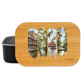 Louisiana Vacation Travel – Bayou & New Orleans - Lunch Box - black - Front