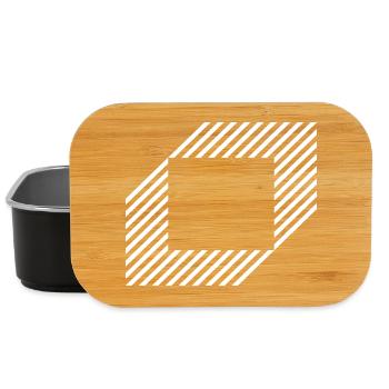 Carré géométrique sorti de lignes - Boîte à goûter - noir - Devant