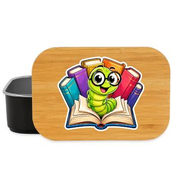 Cheerful Bookworm - Lunch Box - black - Front