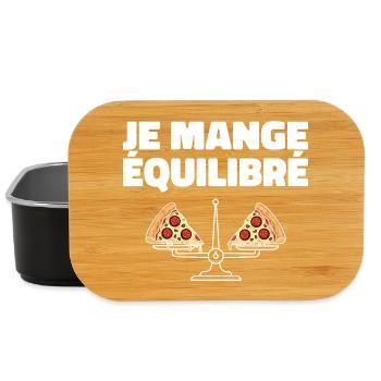 pizza Cadeau humour personnalisé - Boîte à goûter - noir - Devant