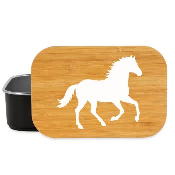 Silhouette d’un cheval sauvage - Boîte à goûter - noir - Devant
