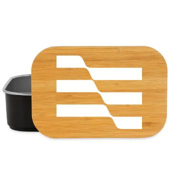 Design der geometrischen Streifen - Lunch Box - Schwarz - Vorne