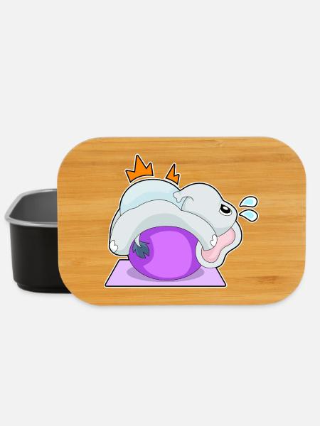 Elefant Yoga Fitness Gymnastik - Lunch Box - Schwarz