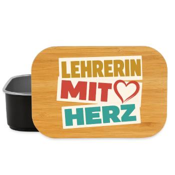 Lehrerin mit Herz!  - Lunch Box - Schwarz - Vorne