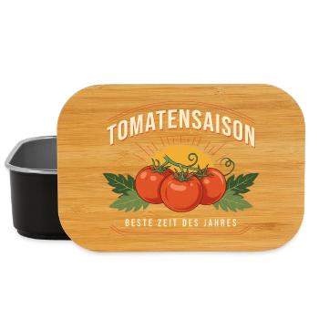 Tomatensaison Logo Beste Zeit - Lunch Box - Schwarz - Vorne