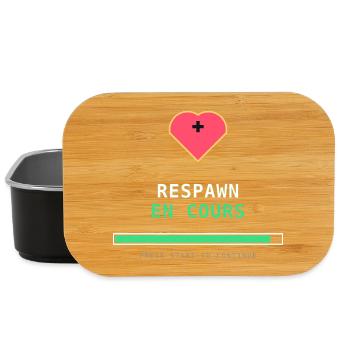 Respawn en cours – Gamer Rétro Pixel Art - Boîte à goûter - noir - Devant