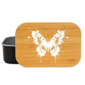 Schmetterling in weißen Tintensplittern - Lunch Box - Schwarz - Vorne