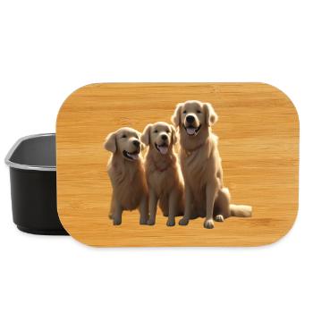 Three Golden Retrievers Trio - Lunch Box - black - Front