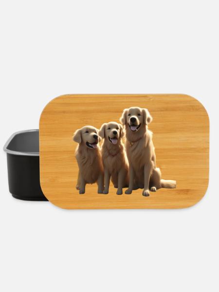 Trio der drei Golden Retriever - Lunch Box - Schwarz