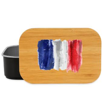 Flag of France in Watercolor - Lunch Box - black - Front