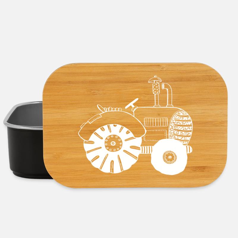 Tracteur Blanc - Tracteur - Tracteurs - Comic - Boîte à goûter - noir