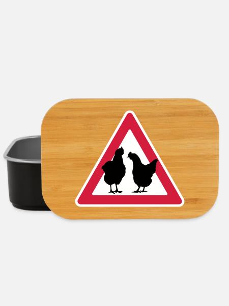 Soirée poule attention poule fête - Boîte à goûter - noir