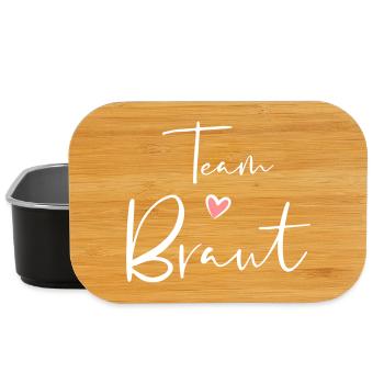 Team Braut Herz Junggesellinnenabschied Geschenk - Lunch Box - Schwarz - Vorne