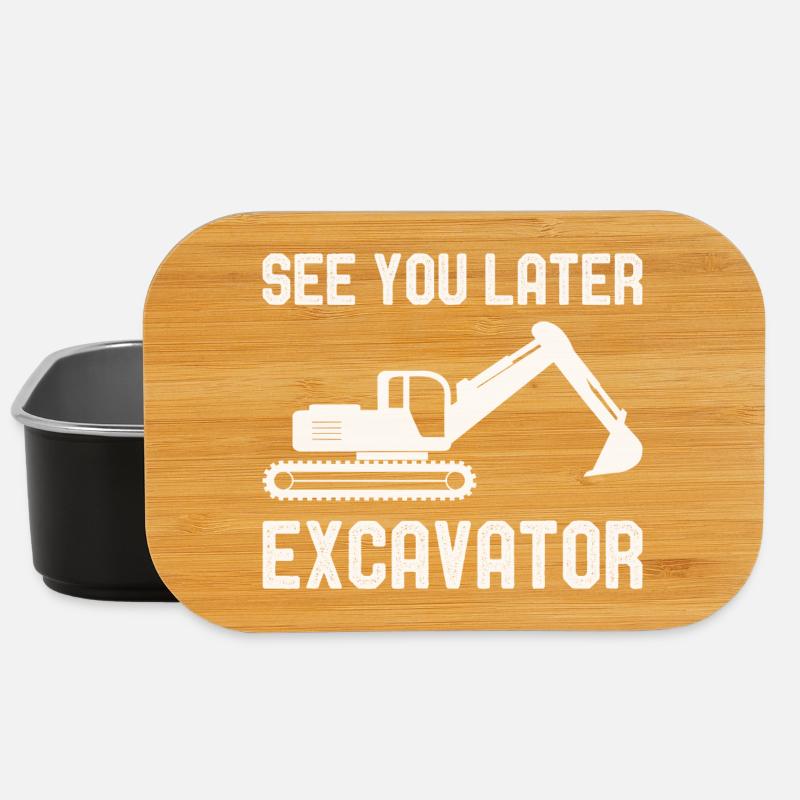 See You Later Excavator Excavator Engins de chantier - Boîte à goûter - noir
