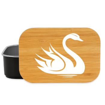 Swan Symbol Illustration Water Lake Nature Animals - Lunch Box - black - Front