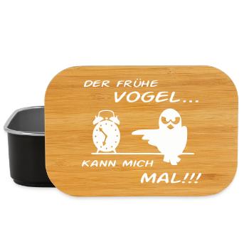 Der Frühe Vogel kann mich mal !!! - Lunch Box - Schwarz - Vorne