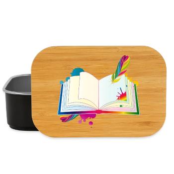 motley diary with quill pen and blobs - Lunch Box - black - Front