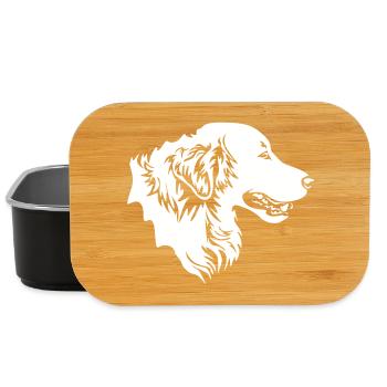 Golden Retriever head "Black Edition" - Lunch Box - black - Front